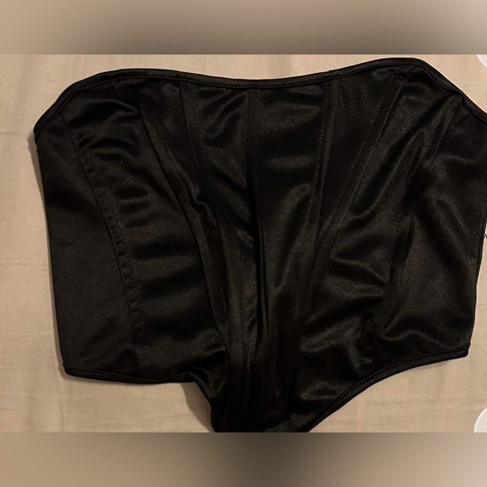 Black velvet tube top